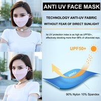 Sidiou Group Anniou Custom Women Ice Silk UPF50+ Anti UV Mouth Cover Breathable Ear-mounted Neck Gaiters Outdoor Dustproof Face Cover
