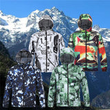 Sidiou Group Men's Autumn Winter Long Sleeve Printed Hooded Waterproof Jackets