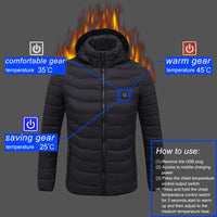Sidiou Group USB Electric Heated Jacket Adjustable Temperature Lightweight Heated Down Jacket Coats