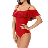 Sidiou Group Anniou Sexy Ruffled Off Shoulder Swimwear Sling Monokini Swimsuit Hollow Ladies Triangle One Piece Swimsuit