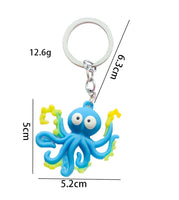 Sidiou Group Creative Silicone Cute PVC Simulation Marine Life Fish Octopus Cuttlefish Seahorse Keychain Pendant Bag Accessories For Kids Gift