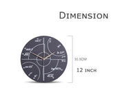 Sidiou Group Wholesale Creative 12 Inch Fancy Math Design Wood Wall Hanging Clock For Kids Living Room Indoor Home Decor Non Ticking Wall Clocks