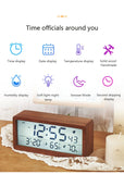 New Simple Retro Luminous Wooden Led Creative Two-Color Sound Control Digital Electronic Desktop Accessories Beside Alarm Clock