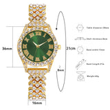 Sidiou Group Fashion Luxury Rhinestone Roman Numerals Women Watch Waterproof Stainless Steel Bracelet Ladies Wristwatches