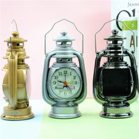 Sidiou Group Creative Oil Lamp Alarm Clock Retro Desk Clocks Decoration Desktop Watch Home Living Room Office Table Clock