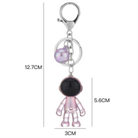 Sidiou Group Fashion Colorful Resin Acrylic 3D Astronaut Keychain Cute Transparent Robot Spaceman Keyring Ball Pendant Key Holder Gift