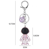 Sidiou Group Fashion Colorful Resin Acrylic 3D Astronaut Keychain Cute Transparent Robot Spaceman Keyring Ball Pendant Key Holder Gift