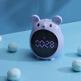 Factory Wholesale Creative Elf Mouse Shape Small Cartoon Clocks Large Screen Rechargeable Time For Home Bedside Table Decoration Alarm Clock