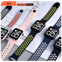 Sidiou Group Women's Watch LED Electronic Square Digital Watches Fashion Casual Silicone Strap Waterproof Sport Simple Wristwatch For Student