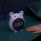 Factory Wholesale Creative Elf Mouse Shape Small Cartoon Clocks Large Screen Rechargeable Time For Home Bedside Table Decoration Alarm Clock