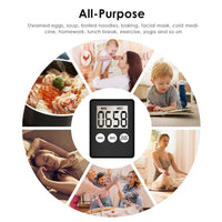 Sidiou Group Ultra Thin Kitchen Timer Electronic Digital Magnetic LCD Countdown Loud Alarm Clock Stopwatch Learning Cooking Baking Timer