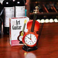 Simulation Violin Model Creative Fashion Simple Alarm Clock Musical Instrument Shape Cartoon Desktop Living Room Plastic Ornaments Desk Clocks