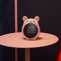 Factory Wholesale Creative Elf Mouse Shape Small Cartoon Clocks Large Screen Rechargeable Time For Home Bedside Table Decoration Alarm Clock