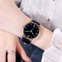 Sidiou Group New Women Luxury Quartz Alloy Watch Ladies Fashion Stainless Steel Dial Casual Bracelet Dress Watches Leather Wrist Watch