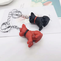 Sidiou Group Creative Cartoon Cute Bulldog Keychain Sunglasses Dog Key Chain Couple Keyring Bag Pendant Animal Shaped Ornaments