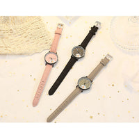 Sidiou Group Hot Sales Retro Dress Women's Watch Daisy Flowers Cute Ladies Wrist Watch Bracelet Set Casual Matte Leather Female Watches