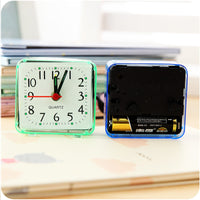 Square Small Bed Compact Travel Clocks Mini Children Student Desk Bedside Desk Table Home Quartz Beep Cute Portable Alarm Clock