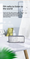 Mini Mirror Bluetooth Speaker Clocks LED Digital Electronic FM Radio Desktop Clocks USB Table Decor Watch Snooze Function Smart Alarm Clock