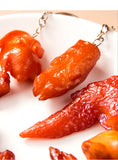 Sidiou Group PVC Keychain Chicken Wings Chicken Clawed Lobster Model Simulation Food Keyring Wholesale Items For Boutique Creative Gifts