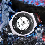 Creative Multifunction Electronic Large Screen Round Men's Watches Digital Wristwatch Silicone Strap Leisure Waterproof Sports Watch For Women