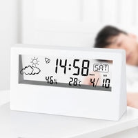 Sidiou Group Desk Table Clock Curved LED Screen Alarm Clocks For Kids Bedroom Smart Temperature Snooze Function Home Decor Digital Alarm Clock