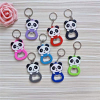 Sidiou Group Creative Cute PVC Soft Rubber Panda Key Chain Cartoon Silicone Beer Bottle Opener Keychain Wine Driver Key Ring