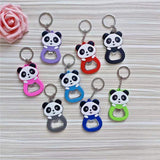 Sidiou Group Creative Cute PVC Soft Rubber Panda Key Chain Cartoon Silicone Beer Bottle Opener Keychain Wine Driver Key Ring