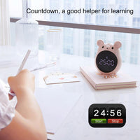 Factory Wholesale Creative Elf Mouse Shape Small Cartoon Clocks Large Screen Rechargeable Time For Home Bedside Table Decoration Alarm Clock