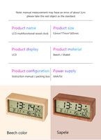 New Simple Retro Luminous Wooden Led Creative Two-Color Sound Control Digital Electronic Desktop Accessories Beside Alarm Clock