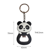 Sidiou Group Creative Cute PVC Soft Rubber Panda Key Chain Cartoon Silicone Beer Bottle Opener Keychain Wine Driver Key Ring