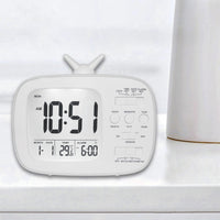 Sidiou Group Wholesale LCD Digital Desk Alarm Clock For Child Bedroom Bedside Snooze Wake Up Clocks With Thermometer Light Sensor Table Clock