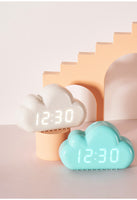 Sidiou Group Creative Design Two-Color Optional Led Voice Control Alarm Clock Usb Battery-Powered Digital Desk Desktop Home Decoration