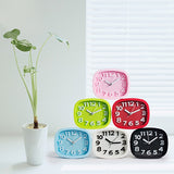 Wholesale Manufacturers Mini Mute Battery Bedside Desk Table Home Decor Kids Creat Gifts Square Portable Candy Colors Electronic Alarm Clock
