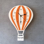 Sidiou Group Nordic Style Hot Air Balloon Shape Wall Clock Wooden Mute Wall Hanging Clock No Battery Powered Kid Bedroom For Home Decor Decoration