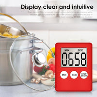 Sidiou Group Ultra Thin Kitchen Timer Electronic Digital Magnetic LCD Countdown Loud Alarm Clock Stopwatch Learning Cooking Baking Timer