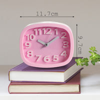 Wholesale Manufacturers Mini Mute Battery Bedside Desk Table Home Decor Kids Creat Gifts Square Portable Candy Colors Electronic Alarm Clock
