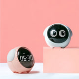 New Cute Pixel Expression Alarm Clock Intelligent Multifunctional Bedside Voice Control Night Light Snooze Chargeable Children Alarm Clock