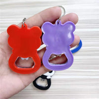 Sidiou Group Creative Cute PVC Soft Rubber Panda Key Chain Cartoon Silicone Beer Bottle Opener Keychain Wine Driver Key Ring