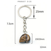 Sidiou Group Natural Stone Crystal Keychain Quartzes Skull Shape Women Handbag Wallet Keyring Accessories Fashion Jewelry Gifts