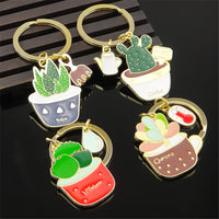 Sidiou Group Lovely Metal Cactus Pot Keychain Birthday Gift Succulent Plants Keyrings For Women Purse Decorative Pendant Accessories