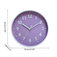 Sidiou Group Creative Modern Simple Wall Clock 8 Inch Candy Color Silent Time Clocks Ornament For Kids Home Bedroom Decorative Living Room