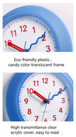Sidiou Group 9 Inch Colored Cartoon Kids Room Wall Clock Plastic Round Quartz Non Ticking Silent Clocks Decor Bedroom Living Room Study Clock