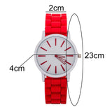 Sidiou Group Fashion Women Candy Color Round Dial Ultra Thin Silicone Band Analog Quartz Wrist Watch Casual Hollow Pointer Watches For Unisex