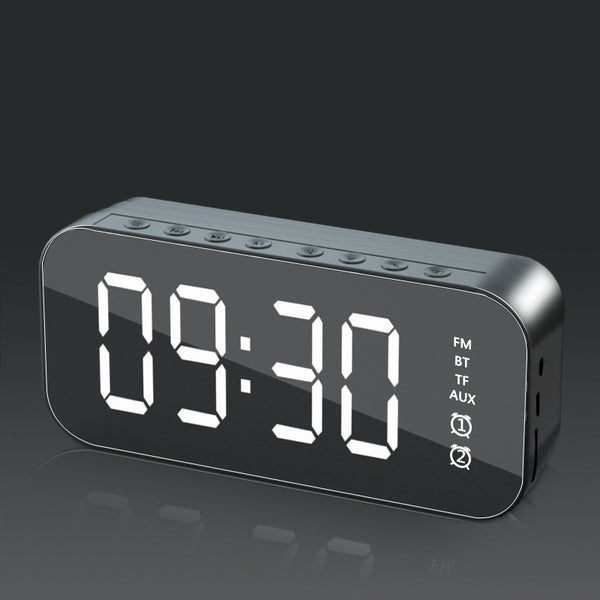 Sidiou Group Table Digital Clock For Home Decor Wireless Bluetooth 5.0 MP3 HiFi Speaker TF FM Hand-free Call LED Mirror Screen Alarm Clock