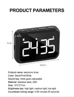 Sidiou Group LED Digital Kitchen Timer Large Display USB Charging Square Cooking Count Up Countdown Alarm Clock Sleep Stopwatch