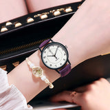 Sidiou Group Classic Women's Casual Quartz Leather Band Strap Watch Round Analog Clock Wrist Watches Luminous Hands Wrist Waterproof Dress Watch