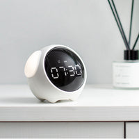 New Cute Pixel Expression Alarm Clock Intelligent Multifunctional Bedside Voice Control Night Light Snooze Chargeable Children Alarm Clock