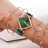 Sidiou Group Elegant Simple Rectangle Ladies Watch Silver Quartz Clock Women's Fashion Casual Retro Leather Watches Female Wristwatches