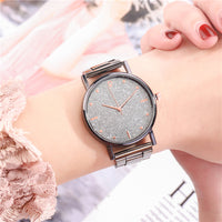 Sidiou Group Wholesale Top Brand Luxury Starry Sky Lady Stainless Steel Band Dress Watches Women Analog Quartz Wrist Watch For Dropshipping