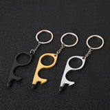 Sidiou Group Multifunction Non Contact Key Press Elevator Keyholder Touchless Door Metal Beer Bottle Opener Keychain Accessories Gift